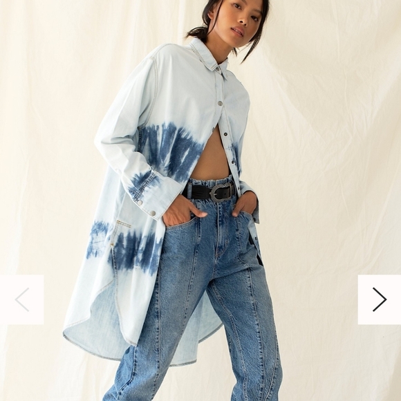 We The Free Tuscan Tie Dye Denim Tunic - Picture 2 of 12